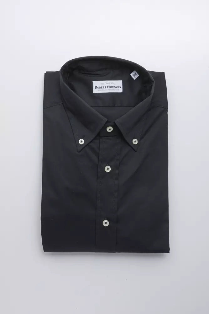 Robert Friedman Men's Black Cotton Shirt