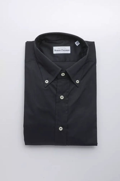 Robert Friedman Men's Black Cotton Shirt