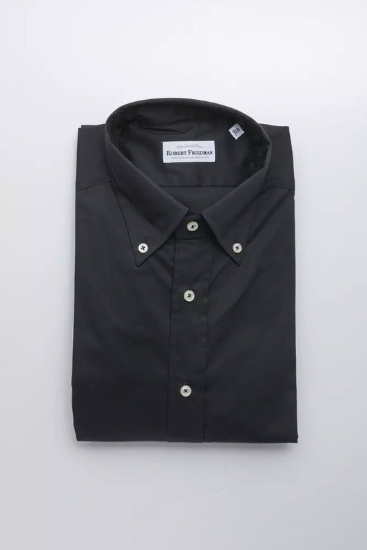 Robert Friedman Men's Black Cotton Shirt