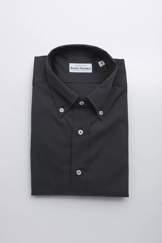 Robert Friedman Men's Grey Cotton Shirt