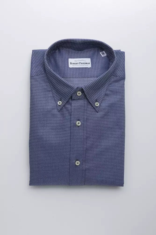 Robert Friedman Men's Blue Cotton Shirt