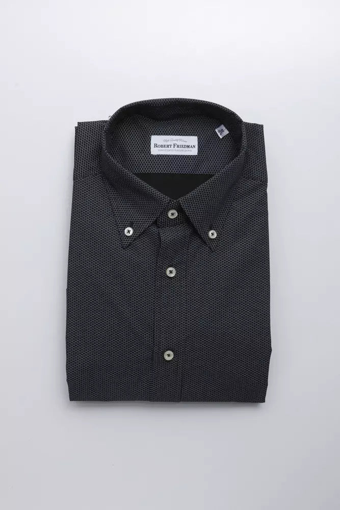 Robert Friedman Men's Black Cotton Shirt