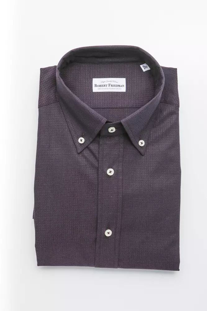 Robert Friedman Men's Black Cotton Shirt