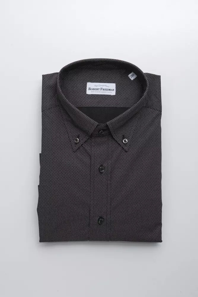 Robert Friedman Men's Black Cotton Shirt