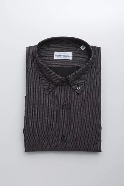 Robert Friedman Men's Black Cotton Shirt