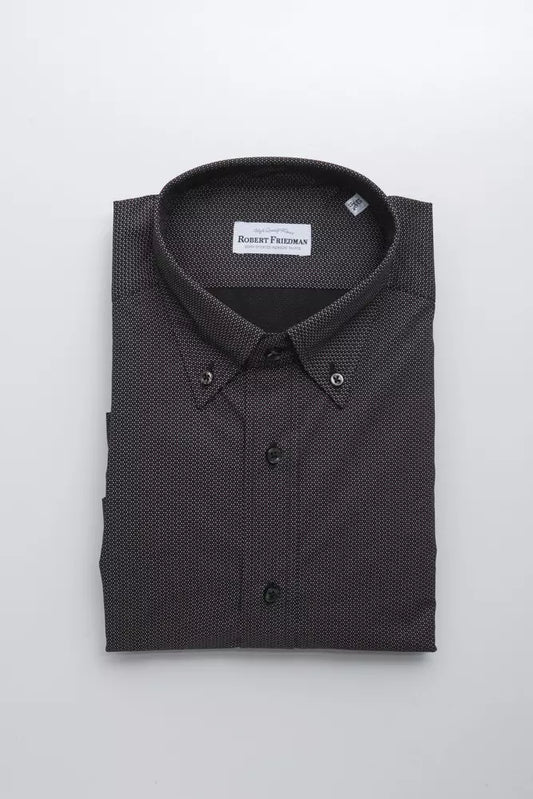 Robert Friedman Men's Black Cotton Shirt