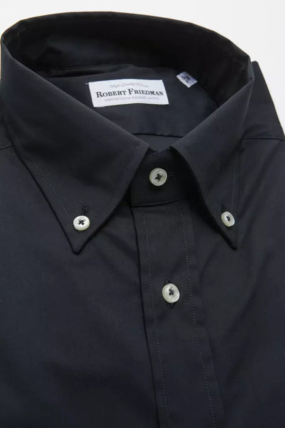 Robert Friedman Men's Black Cotton Shirt