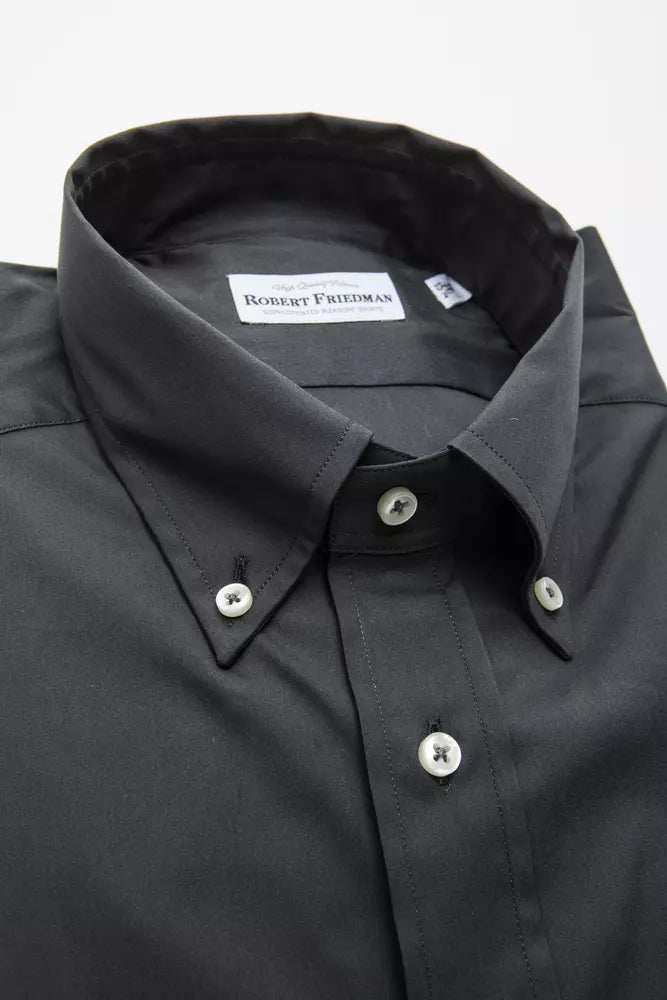 Robert Friedman Men's Grey Cotton Shirt