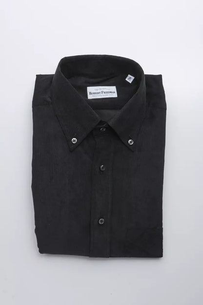 Robert Friedman Men's Black Cotton Shirt