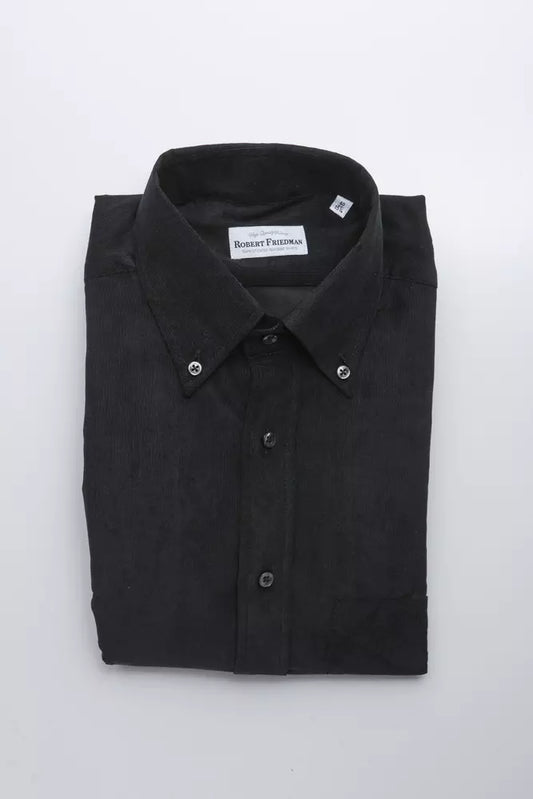 Robert Friedman Men's Black Cotton Shirt