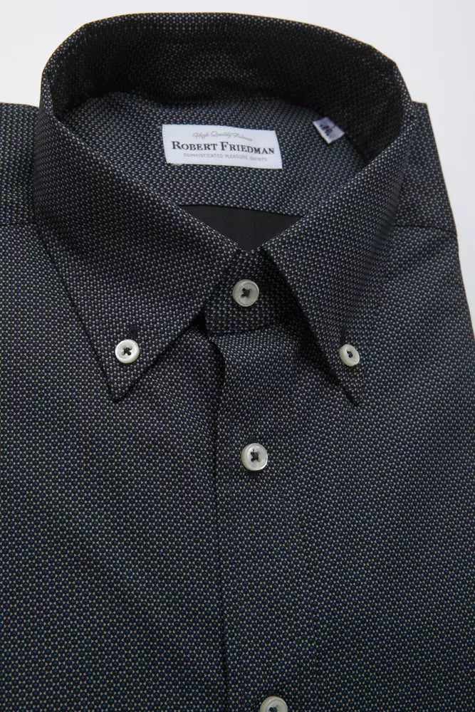Robert Friedman Men's Black Cotton Shirt