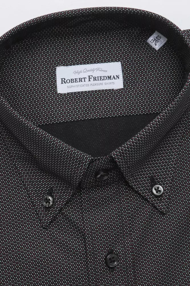 Robert Friedman Men's Black Cotton Shirt