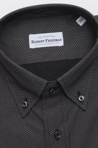 Robert Friedman Men's Black Cotton Shirt