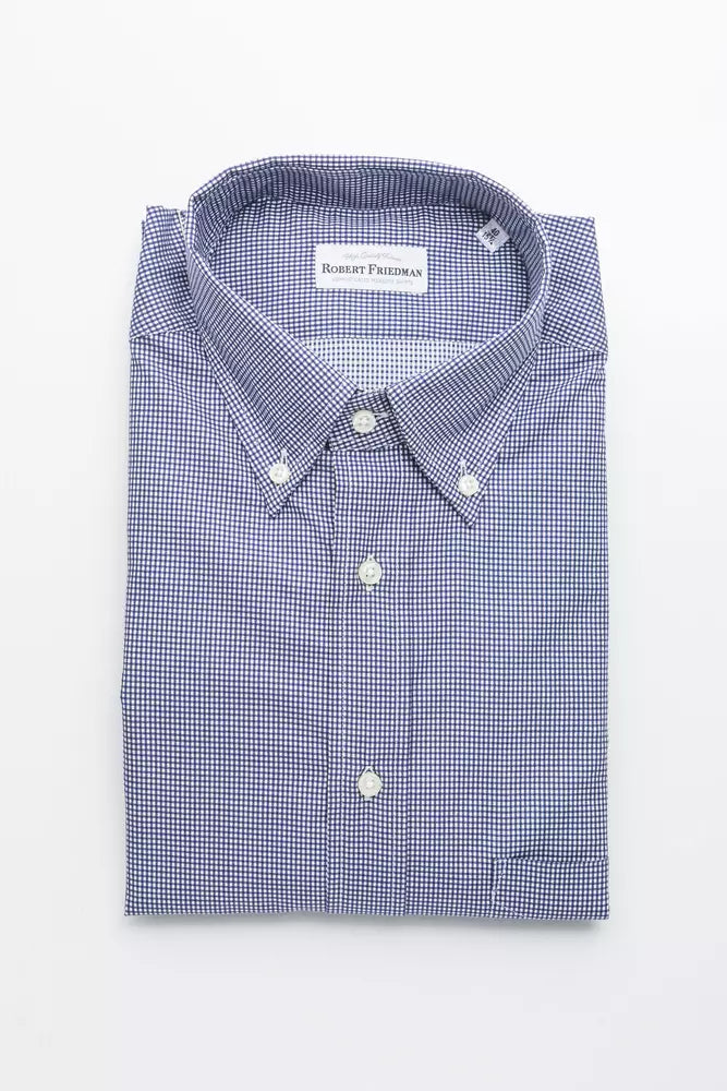 Robert Friedman Men's Blue Cotton Shirt