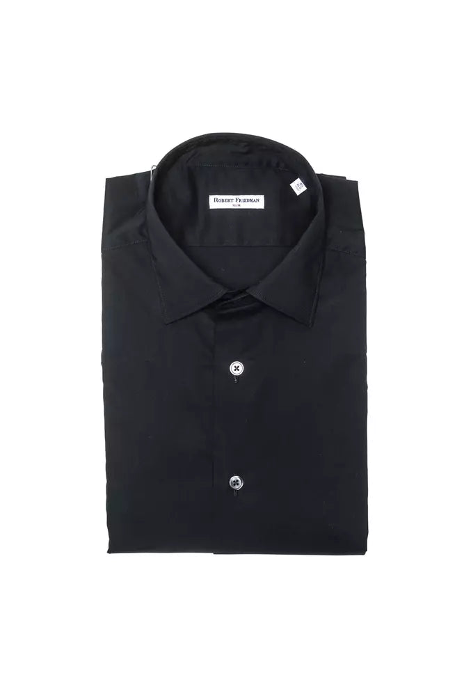 Robert Friedman Men's Black Cotton Shirt