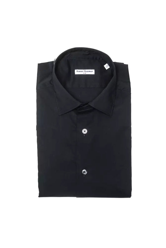 Robert Friedman Men's Black Cotton Shirt