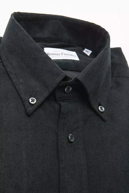 Robert Friedman Men's Black Cotton Shirt