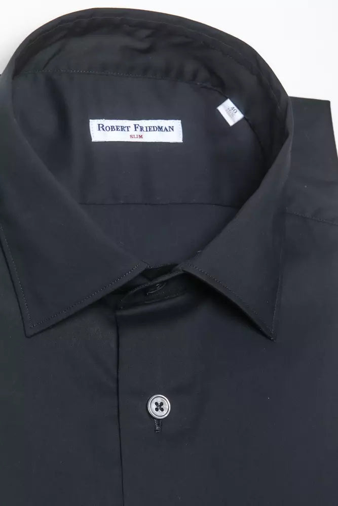 Robert Friedman Men's Black Cotton Shirt