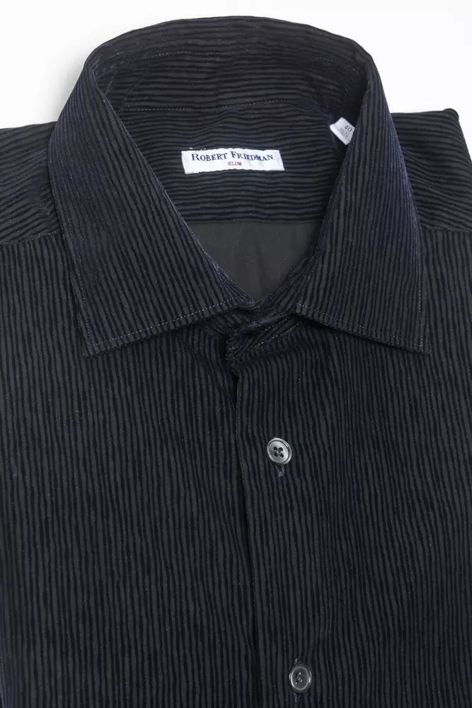 Robert Friedman Men's Black Cotton Shirt