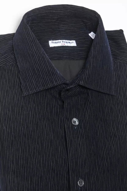 Robert Friedman Men's Black Cotton Shirt