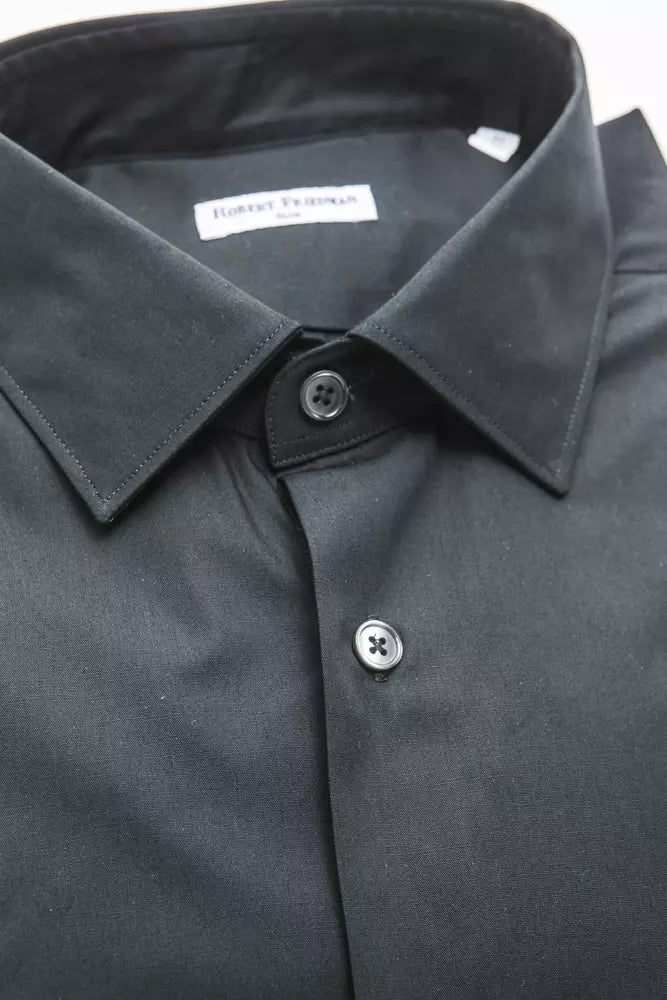 Robert Friedman Men's Black Cotton Shirt