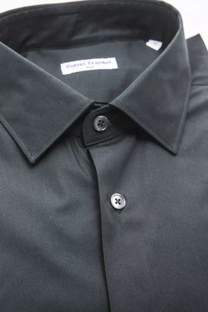 Robert Friedman Men's Black Cotton Shirt