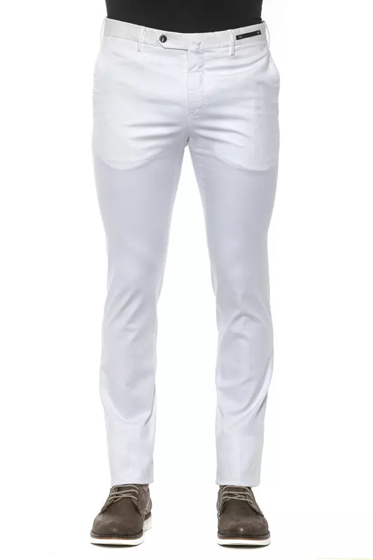 White Cotton PT Torino Super Slim Men’s Trousers