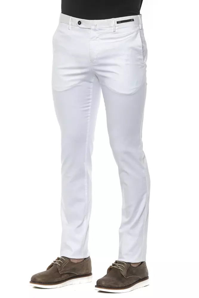 White Cotton PT Torino Super Slim Men’s Trousers