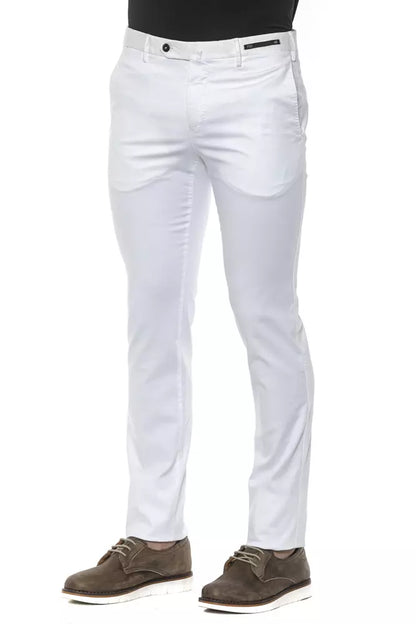 White Cotton PT Torino Super Slim Men’s Trousers