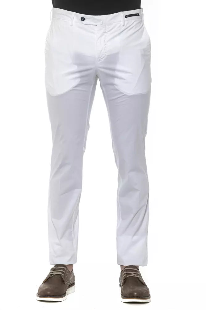 White Cotton PT Torino Super Slim Men’s Trousers