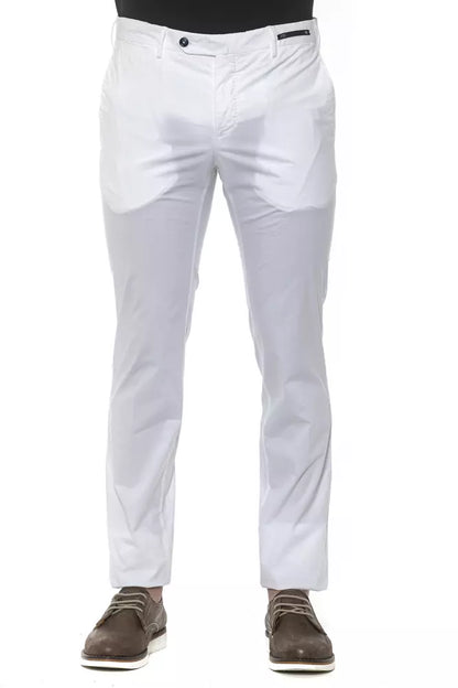 White Cotton PT Torino Super Slim Men’s Trousers