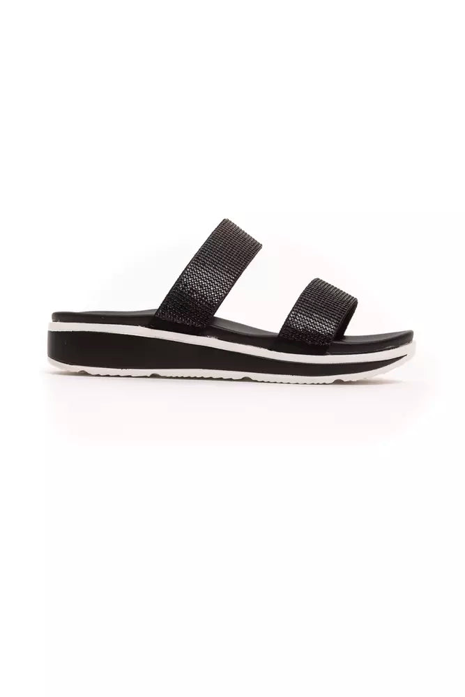 Péché Originel Black Polyurethane Low Sandals