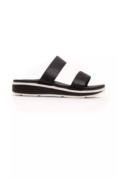 Péché Originel Black Polyurethane Low Sandals