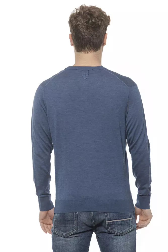 Billionaire Italian Couture Men's Blue Cashmere V-neck Sweater