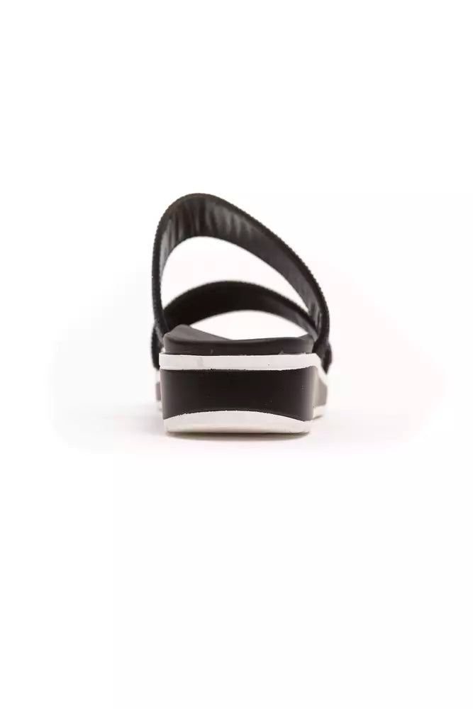 Péché Originel Black Polyurethane Low Sandals