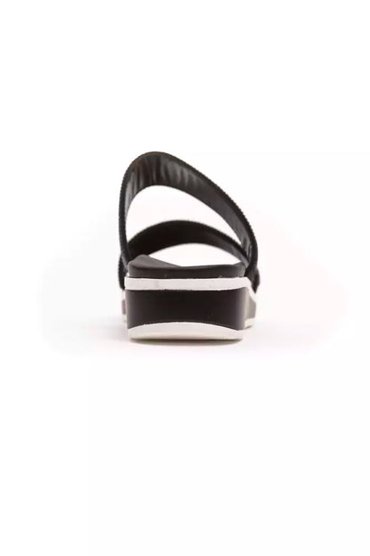 Péché Originel Black Polyurethane Low Sandals