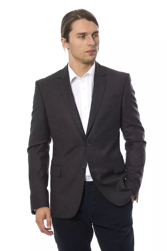 Blazer by Verri for men in wool gray features an stylish silhouette, showcasing a sophisticated single-breasted neckline and stylish for a truly stylish finish.