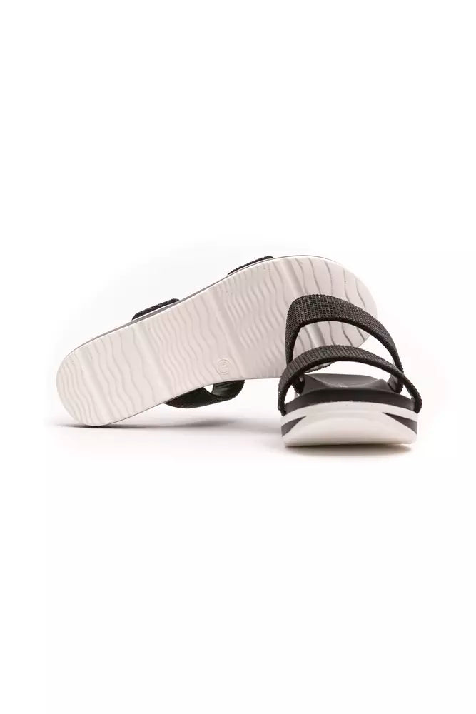Péché Originel Black Polyurethane Low Sandals