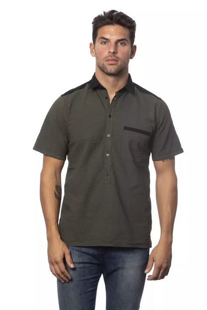 Verri Men's Army Green Cotton Shirt