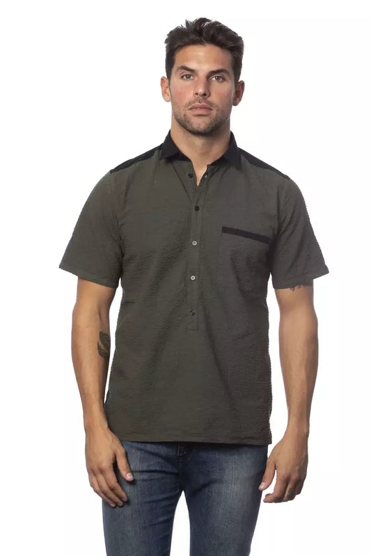 Verri Men's Army Green Cotton Shirt