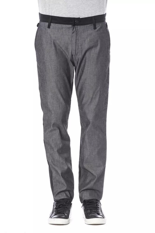 Verri Black Cotton Men's Classic Pants