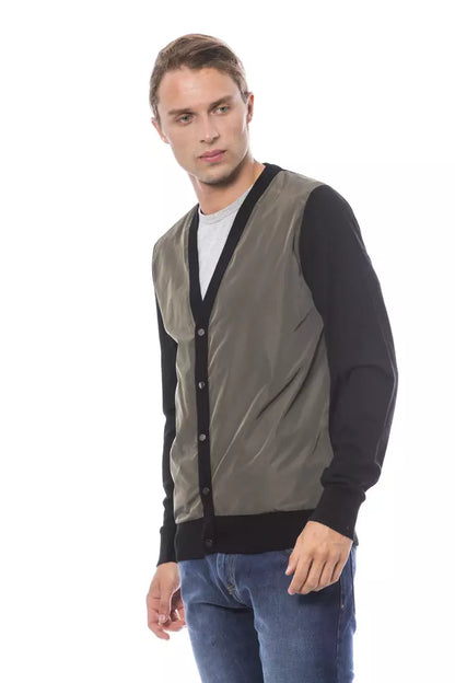 Black & Green Verri Men's V-neck Cardigan