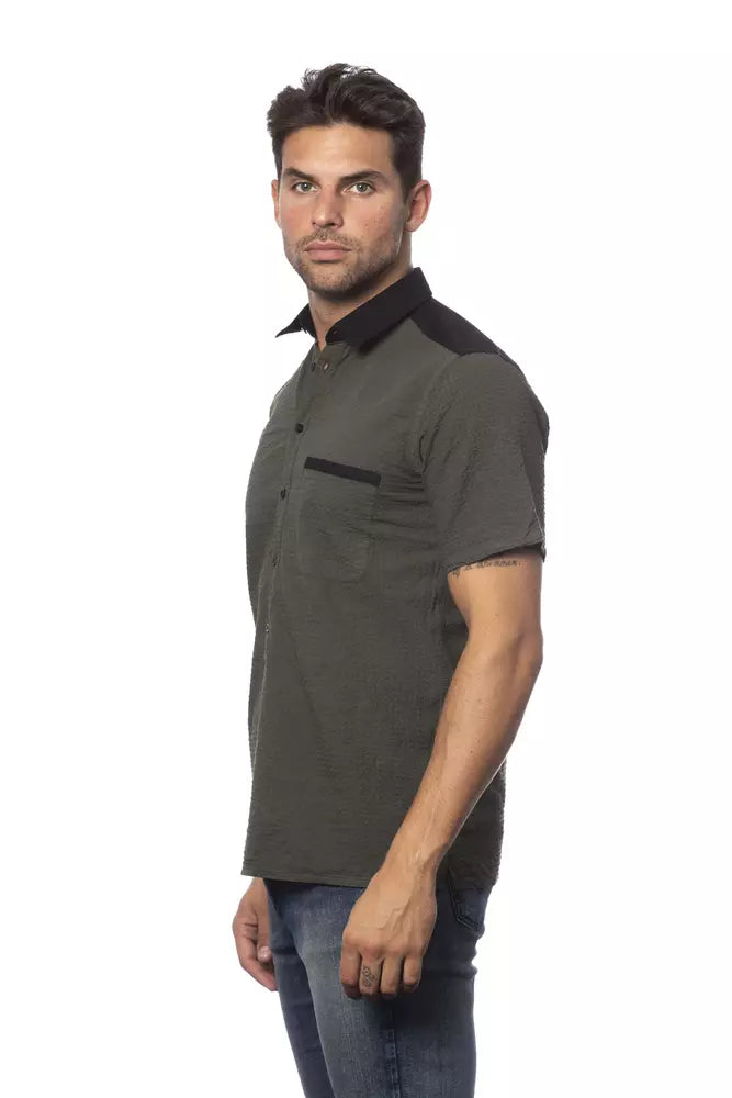 Verri Men's Army Green Cotton Shirt