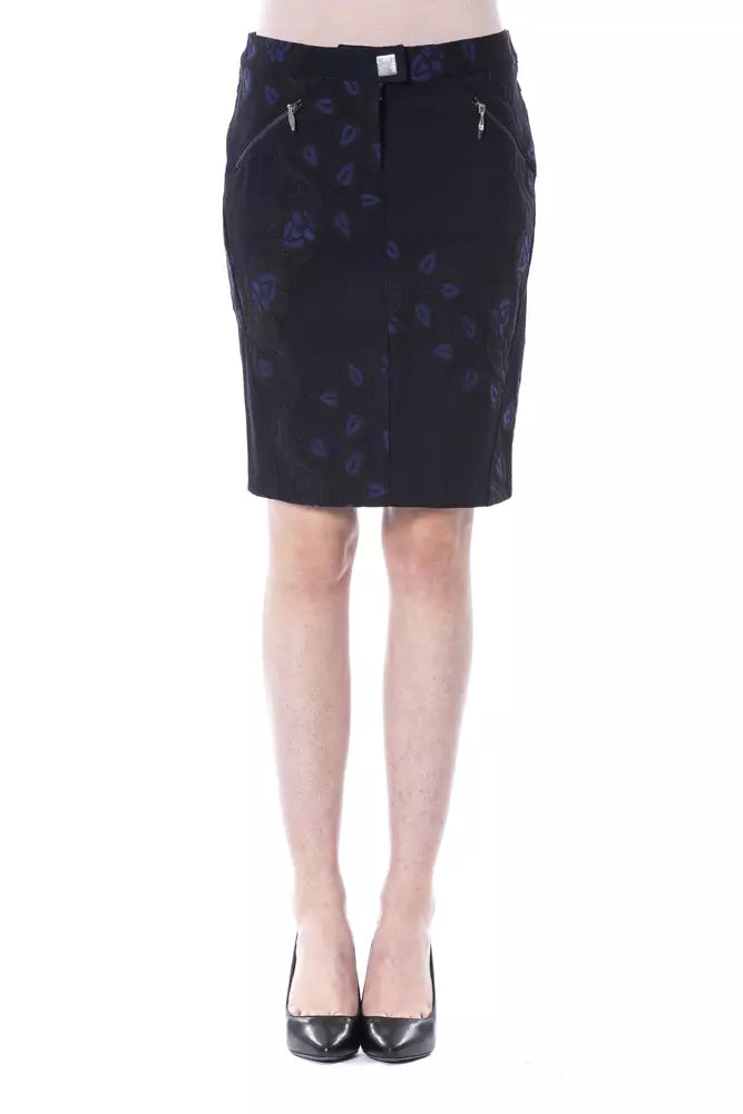 Byblos Black Cotton Above the Knee Skirt