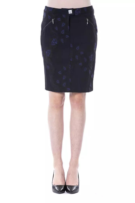 Byblos Black Cotton Above the Knee Skirt