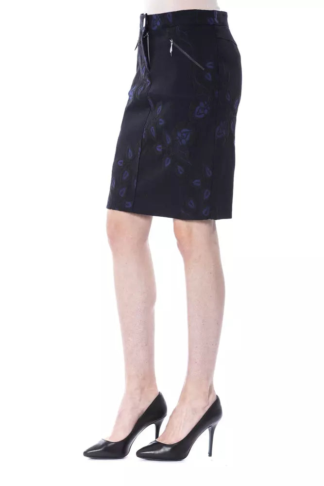 Byblos Black Cotton Above the Knee Skirt