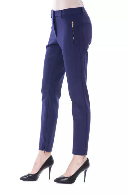 BYBLOS Blue Polyester Women's Slim-Fit Pant