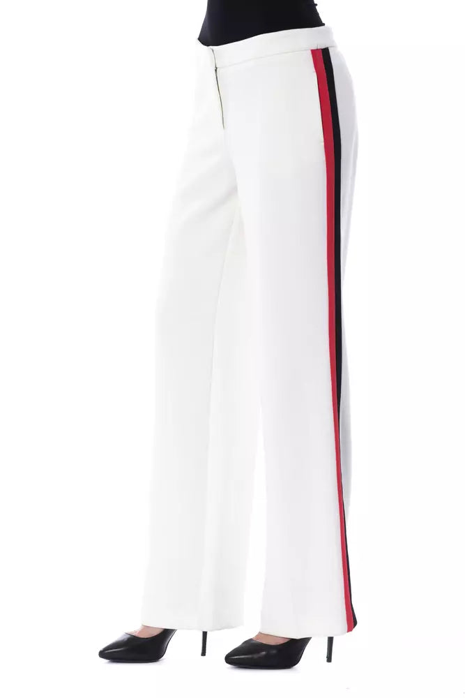 White Pants with Lateral Stripes