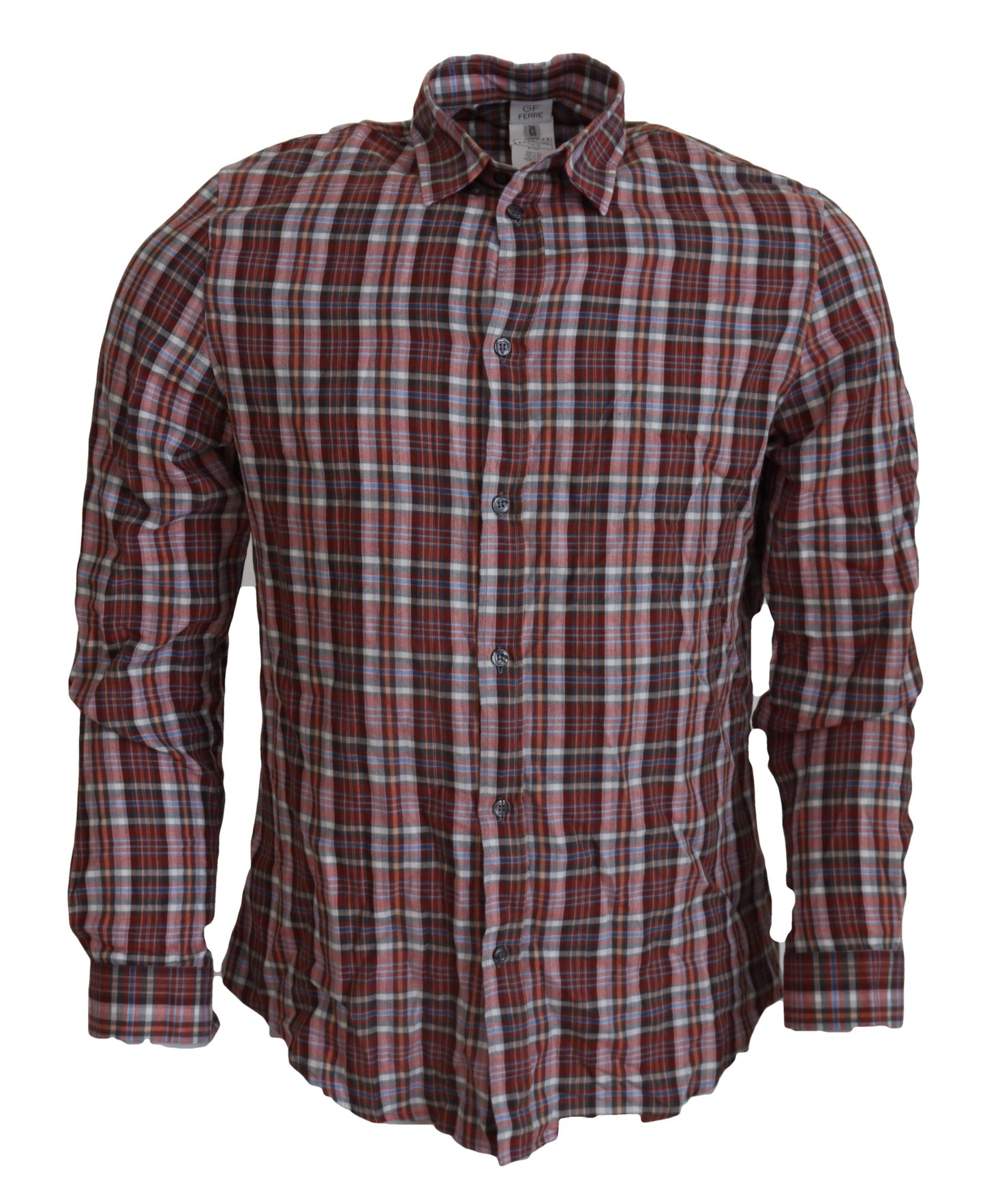 GF Ferre Men's Multicolor Checkered Cotton Long Sleeves Casual Shirt