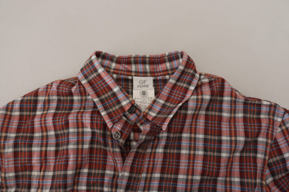 GF Ferre Men's Multicolor Checkered Cotton Long Sleeves Casual Shirt